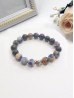 Blue Lace Agate Blessing Bead Bracelets with Gift Box. 